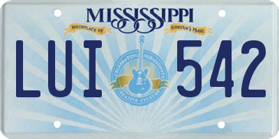 MS license plate LUI542