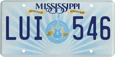 MS license plate LUI546