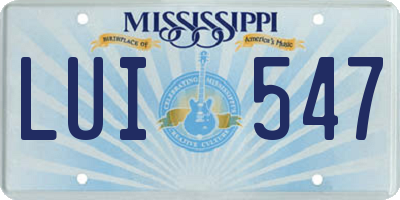 MS license plate LUI547