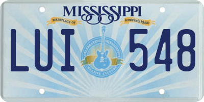 MS license plate LUI548