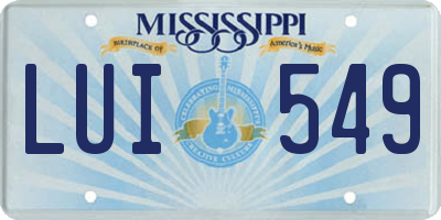 MS license plate LUI549