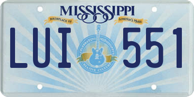 MS license plate LUI551