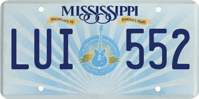 MS license plate LUI552