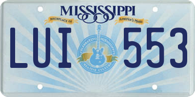 MS license plate LUI553