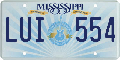 MS license plate LUI554