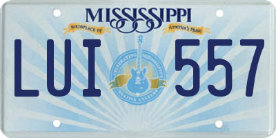 MS license plate LUI557