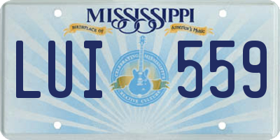 MS license plate LUI559