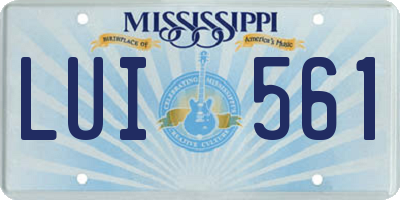 MS license plate LUI561