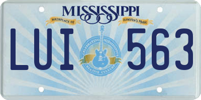 MS license plate LUI563