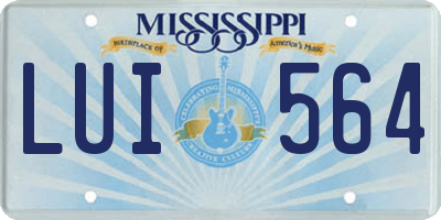 MS license plate LUI564