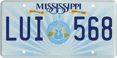 MS license plate LUI568