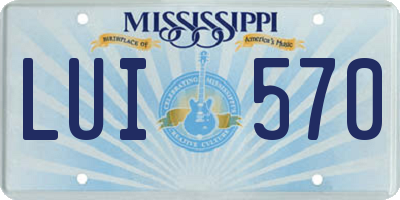 MS license plate LUI570