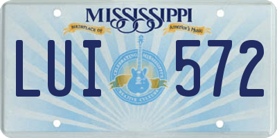 MS license plate LUI572