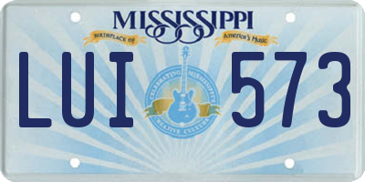 MS license plate LUI573