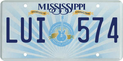 MS license plate LUI574