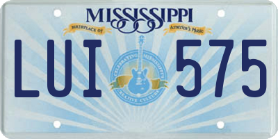 MS license plate LUI575