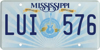 MS license plate LUI576