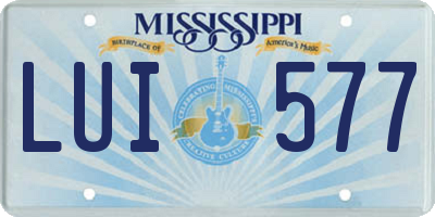 MS license plate LUI577