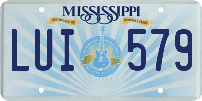 MS license plate LUI579