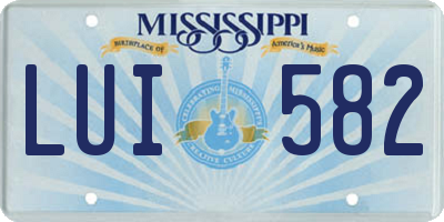 MS license plate LUI582