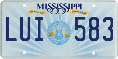 MS license plate LUI583
