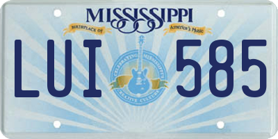 MS license plate LUI585