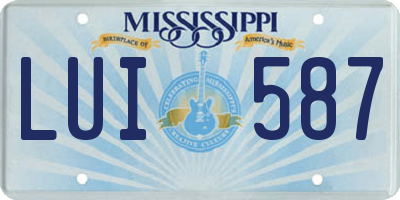 MS license plate LUI587
