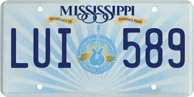 MS license plate LUI589