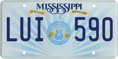 MS license plate LUI590