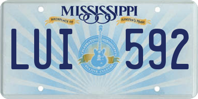 MS license plate LUI592