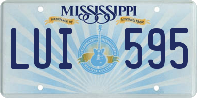 MS license plate LUI595