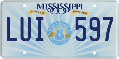 MS license plate LUI597