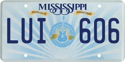MS license plate LUI606