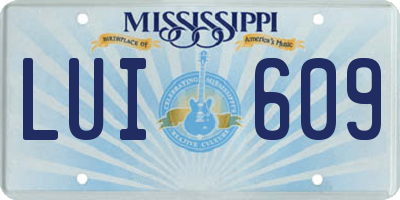 MS license plate LUI609
