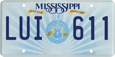 MS license plate LUI611