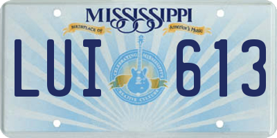 MS license plate LUI613