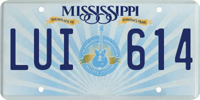 MS license plate LUI614