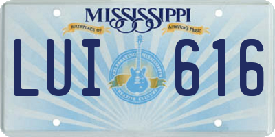 MS license plate LUI616