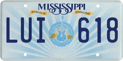 MS license plate LUI618