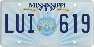 MS license plate LUI619