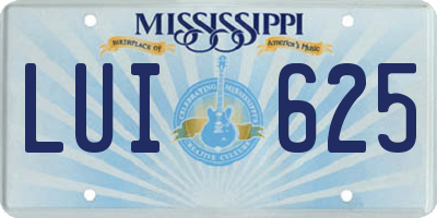 MS license plate LUI625