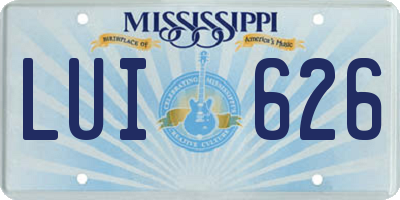 MS license plate LUI626