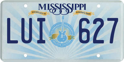 MS license plate LUI627