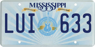 MS license plate LUI633