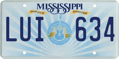MS license plate LUI634