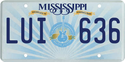 MS license plate LUI636