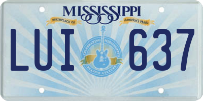 MS license plate LUI637