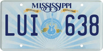 MS license plate LUI638