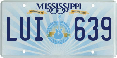 MS license plate LUI639