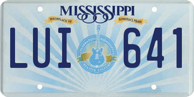 MS license plate LUI641